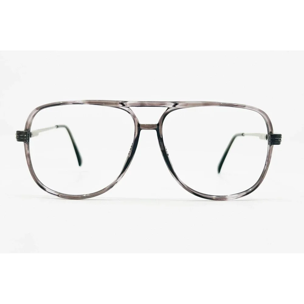 Starline 552 Eyeglasses Mens Gray Aviator Double Bridge Italy 140 S92